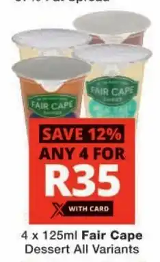 Checkers Fair Cape Dessert All Variants offer