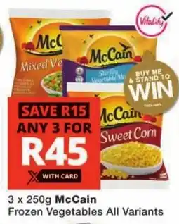 Checkers McCain Frozen Vegetables All Variants offer