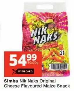 Checkers Simba Nik Naks Original Cheese Flavoured Maize Snack offer