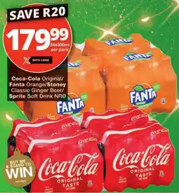 Checkers Coca-Cola Original/ Fanta Orange/ Stoney Classic Ginger Beer/ Sprite Soft Drink NRB offer