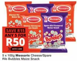 Checkers Messaris Cheese/ Spare Rib Bubbles Maize Snack offer