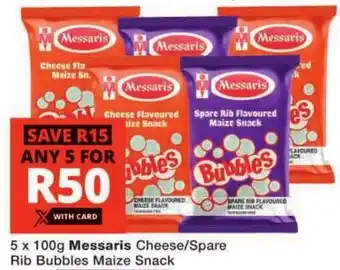 Checkers Messaris Cheese/ Spare Rib Bubbles Maize Snack offer