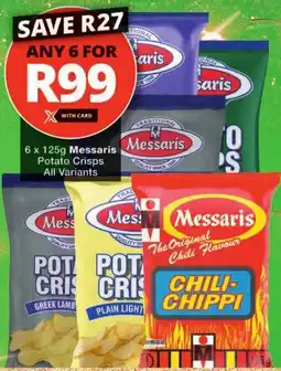 Checkers Messaris Potato Crisps All Variants offer