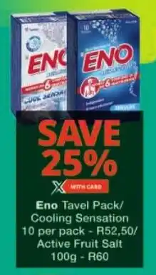 Checkers Eno Tavel Pack/ Cooling Sensation/ Active Fruit Salt offer