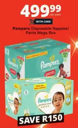 Checkers Pampers Disposable Nappies/ Pants Mega Box offer