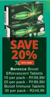 Checkers Berocca Boost Effervescent Tablets offer
