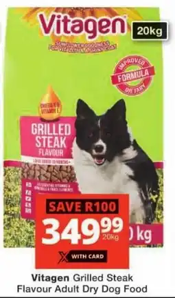 Checkers Vitagen Grilled Steak Flavour Adult Dry Dog Food offer