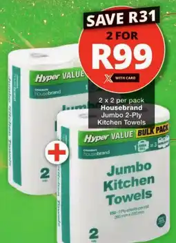 Checkers Housebrand Jumbo 2-Ply Kitchen Towels offer