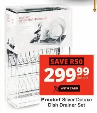 Checkers Prochef Silver Deluxe Dish Drainer Set offer
