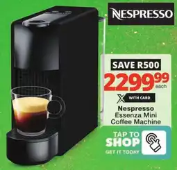Checkers Nespresso Essenza Mini Coffee Machine offer