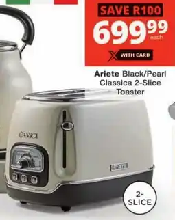 Checkers Ariete Black/ Pearl Classica 2-Slice Toaster offer