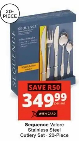 Checkers Sequence Valore Stainless Steel Cutlery Set offer