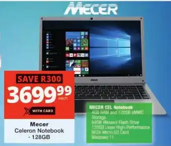 Checkers Mecer Celeron Notebook offer