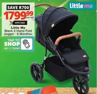 Checkers Little Me Black 2-Hand Fold Jogger offer
