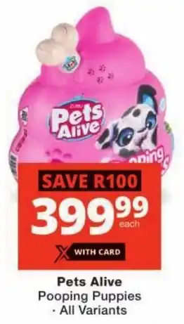 Checkers Pets Alive Pooping Puppies offer