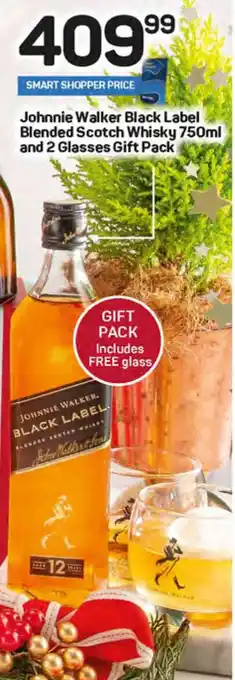 Pick n Pay Johnnie Walker Black Label Blended Scotch Whisky and 2 Glasses Gift Pack offer