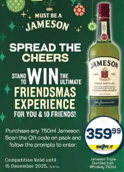 Pick n Pay Jameson Triple Distilled Irish Whiskey offer