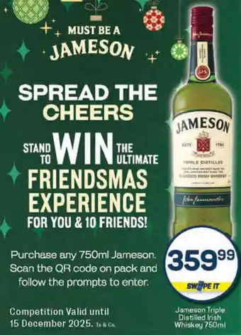 Pick n Pay Jameson Triple Distilled Irish Whiskey offer