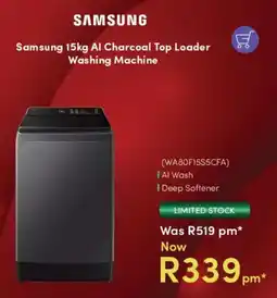 Teljoy Samsung AI Charcoal Top Loader Washing Machine offer