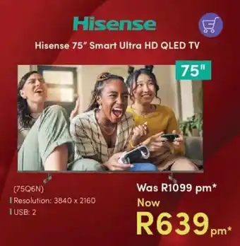 Hisense 75" Smart Ultra HD QLED TV