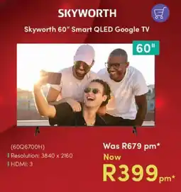 Teljoy Skyworth 60" Smart QLED Google TV offer