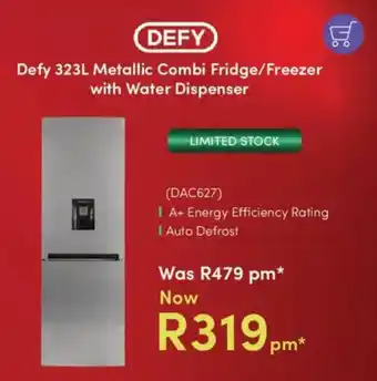 Teljoy Defy Metallic Combi Fridge/Freezer with Water Dispenser offer