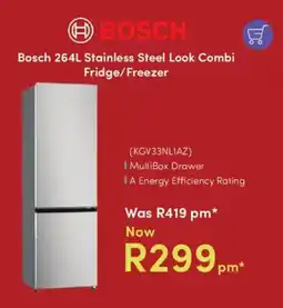 Teljoy Bosch Stainless Steel Look Combi Fridge/ Freezer offer