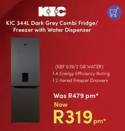 Teljoy KIC Dark Grey Combi Fridge/ Freezer with Water Dispenser offer