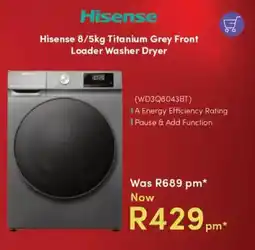 Teljoy Hisense Titanium Grey Front Loader Washer Dryer offer