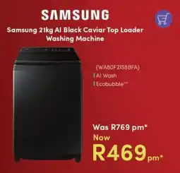 Teljoy Samsung AI Black Caviar Top Loader Washing Machine offer