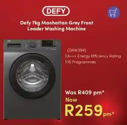 Teljoy Defy Manhattan Grey Front Loader Washing Machine offer