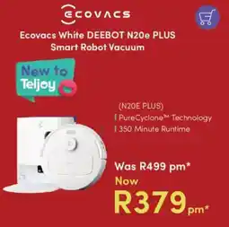 Teljoy Ecovacs White DEEBOT N20e PLUS Smart Robot Vacuum offer