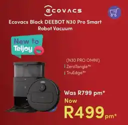 Teljoy Ecovacs Black DEEBOT N30 Pro Smart Robot Vacuum offer