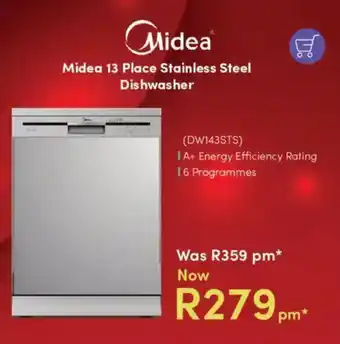 Teljoy Midea 13 Place Stainless Steel Dishwasher offer