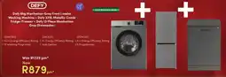 Teljoy Defy Manhattan Grey Front Loader Washing Machine+ Defy Metallic Combi Fridge/Freezer+ Defy 13 Place Manhattan Grey Dishwasher offer