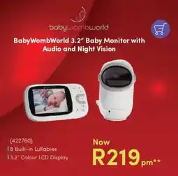 Teljoy Baby WombWorld 3.2" Baby Monitor with Audio and Night Vision offer