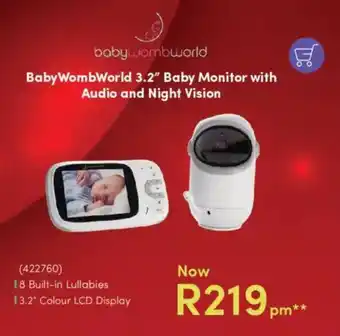 Teljoy Baby WombWorld 3.2" Baby Monitor with Audio and Night Vision offer
