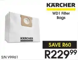 Hirsch's Karcher WD1 Filter Bags offer