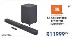 Hirsch's JBL 5.1 Ch Soundbar & Wireless Subwoofer offer