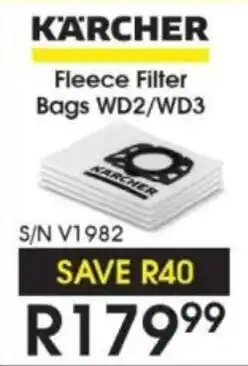 Hirsch's Karcher Fleece Filter Bags WD2/ WD3 offer