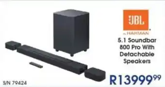Hirsch's JBL 5.1 Soundbar 800 Pro With Detachable Speakers offer