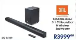 Hirsch's JBL Cinema SB560 3.1 ChSoundbar & Wireless Subwoofer offer
