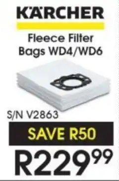 Hirsch's Karcher Fleece Filter Bags WD4/WD6 offer