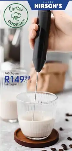 Hirsch's Creative Cooking Milk Frother offer