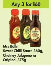 Game Mrs Balls Sweet Chilli Sauce 360g, Chutney (Jalapeno Or Original) 375g-For Any 3 offer