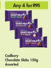 Game Cadbury Chocolate Slabs Assorted-For Any 4 x 150g offer