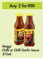 Game Maggi Chilli Or Chilli Garlic Sauce-For Any 2 x 375ml offer
