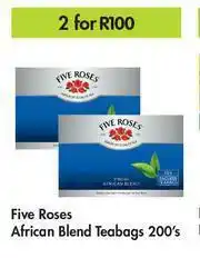Game Five Roses African Blend Teabags-For 2 x 200's Pack offer