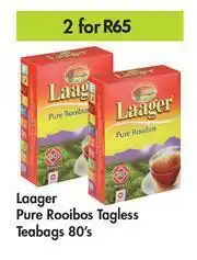 Game Laager Pure Rooibos Tagless Teabags-For 2 x 80's Pack offer