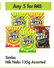 Game Simba Nik Naks Assorted-For Any 5 x 135g offer